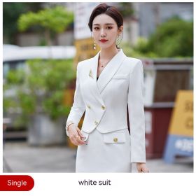 New Temperament Leisure Formal White Blazer For Women (Option: White Suit-L)