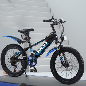 Single Pupil Shock Absorbing Variable Speed Mountain Bike (Option: Blue-2 Style-18inch)