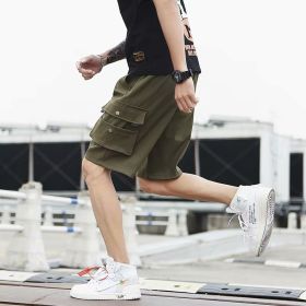 Summer Men's Shorts Japanese Style Workwear Cropped Pants Trendy Casual (Option: L-Army Green)