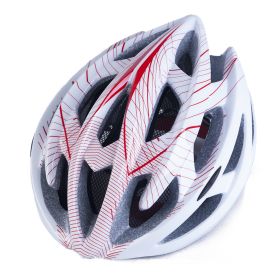 Bicycle helmet mountain bike helmet (Option: White Red)