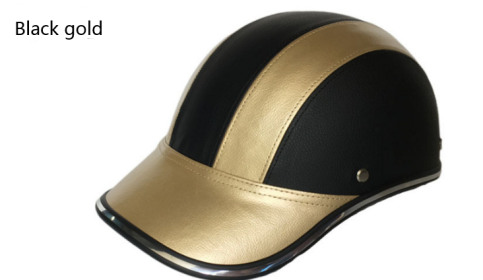 Motorcycle adult helmet (Option: Black gold-Back logo)