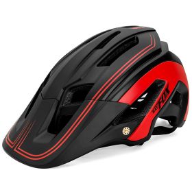 Bicycle Mountain Bike Riding Skateboard Helmet (Option: Black red)