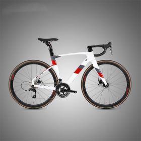 Fully Hidden Carbon Fiber Disc Brake Road Car Variable Speed Sports Racing (Option: White red-51cm)