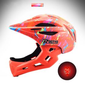 Children's Balance Bike Helmet Riding Cap Full Face Helmet (Color: Orange)