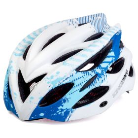 Sunscreen With Rear Taillight Warning Riding Helmet (Option: Blue-One size)