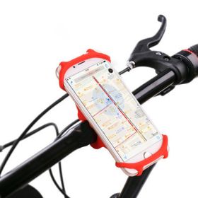 Silicone Shockproof Bicycle Navigation Clip Phone Fixing Bracket (Color: Red)