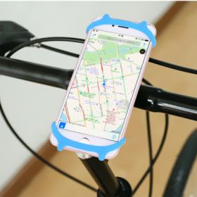 Silicone Shockproof Bicycle Navigation Clip Phone Fixing Bracket (Color: Blue)