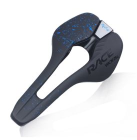 Bicycle Eating Saddle Cushion, Microfiber Leather, Hollow, Comfortable, Breathable, Foldable (Option: Blue-M)