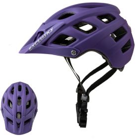 Outdoor Bicycle Helmet In-mold Road Mountain Bike Helmet (Option: Purple-One size)