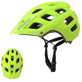 Outdoor Bicycle Helmet In-mold Road Mountain Bike Helmet (Option: Matte green-One size)