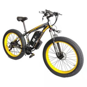 Electric Bicycle Lithium Tram Snow Electric Mountain Bike 21 Speed (Option: Yellow-AU)