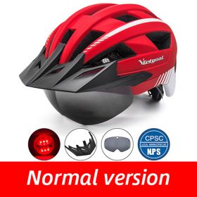 Driving helmet LED USB rechargeable bicycle helmet (Option: Red LED)