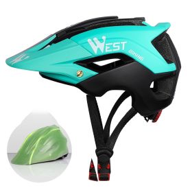 Cycling Helmets For Men And Women Mountain Bike Helmets Hard Hats Riding (Option: Lake blue-One size)