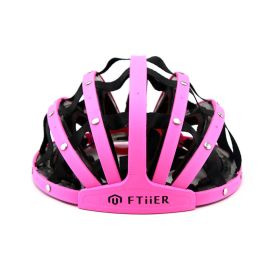 Convenient folding mountain bike helmet (Option: Pink-One size)