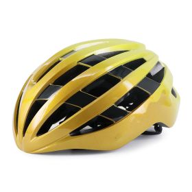 Bicycle Riding Equipment Safety Hat (Option: Golden yellow-L)