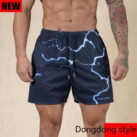 American Casual Shorts Exercise Workout Pants (Option: Black Lightning-XXXL)