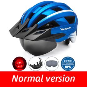 Driving helmet LED USB rechargeable bicycle helmet (Option: MetalBlue LED)