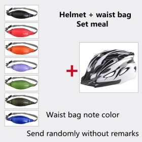 Bicycle Helmet Male Mountain Bike Road Wheel Sliding Balance Bike Breathable Riding Equipment (Option: Black and white package-One Size)