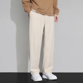 Casual Men's Straight Loose Pants (Option: Khaki-M)