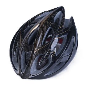 Bicycle helmet mountain bike helmet (Option: Black gold)