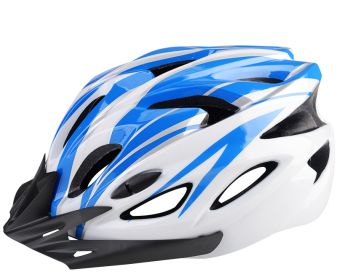 Bicycle Helmet Male Mountain Bike Road Wheel Sliding Balance Bike Breathable Riding Equipment (Option: Blue and white-One Size)