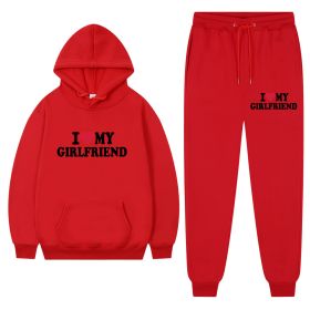 I Love My Girlfriend Print Casual Suit (Option: Red 1-S)