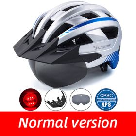 Driving helmet LED USB rechargeable bicycle helmet (Option: Silver LED)