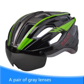 Bicycle Helmet Male Mountain Bike Road Wheel Sliding Balance Bike Breathable Riding Equipment (Option: Black green gray-One Size)