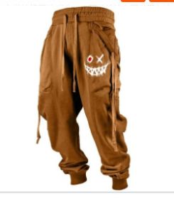 Printed 3D Sweatpants Plus-sized Casual Men (Option: brown-4XL)