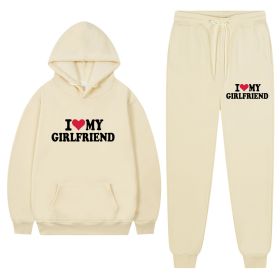 I Love My Girlfriend Print Casual Suit (Option: Khaki 1-S)