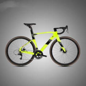 Fully Hidden Carbon Fiber Disc Brake Road Car Variable Speed Sports Racing (Option: Fluorine yellow-48cm)