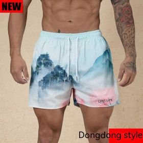 American Casual Shorts Exercise Workout Pants (Option: Landscape-M)