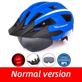 Driving helmet LED USB rechargeable bicycle helmet (Option: Blue LED)