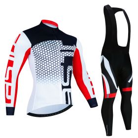 Spring And Autumn Cycling Clothing Long-sleeve Suit Top And Trousers Men's Sweat-wicking Breathable (Option: Pic Color03-M)