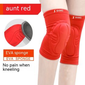 For Dancing Children's Sports Leg Guard Autumn And Winter Adult And Children Running Knee Pads (Option: M-Basic Style Red)