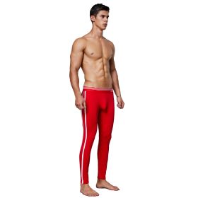 Long Johns Men's Warm Leggings (Option: Red-M)