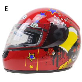 Kids Kart Helmet Kids Motorcycle Head (Option: Red starry sky-One size)