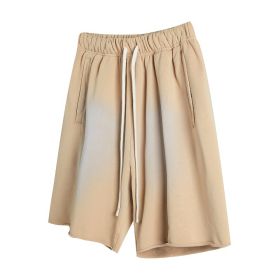 Trendy Drawstring Straight Cropped Pants For Men (Option: S-Khaki)