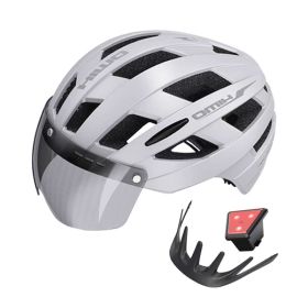 Ride Helmet Cushioning Commuter Battery Bicycle (Color: White)