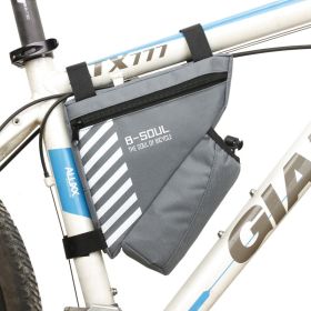 Bicycle Bag Triangle Bag Beam Bag Mountain Bike Water Bottle Bag (Color: Grey)