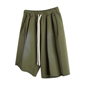 Trendy Drawstring Straight Cropped Pants For Men (Option: S-Army Green)