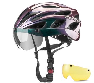 Rock brothers riding helmet (Option: Purple yellow)