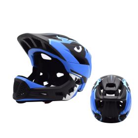 Children's Balance Bike Helmet Bicycle Riding Sports Protective Gear Sliding Scooter Full Face Helmet (Option: Blue-One size)