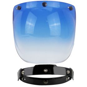 Windproof Universal Retro Helmet Bubble Goggles (Option: With bracket blue gradient)