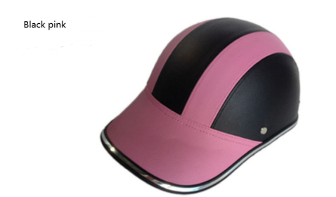 Motorcycle adult helmet (Option: Black pink-Front logo)