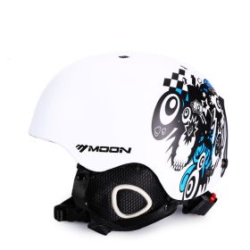 Ski Helmet Snow Safety Helmet Protective Gear Sports Equipment Head Protection Integrated (Option: White carnival night-S)