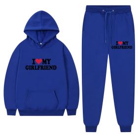 I Love My Girlfriend Print Casual Suit (Option: Blue 1-S)