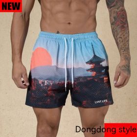 American Casual Shorts Exercise Workout Pants (Option: Ancient Building-XXXL)