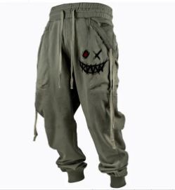 Printed 3D Sweatpants Plus-sized Casual Men (Option: green-4XL)