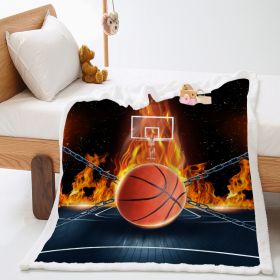 Basketball Sports Lambswool Crystal Velvet Double Layer Cover Blanket (Option: DAY19-150x120cm)